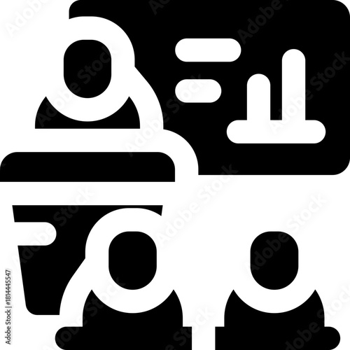 seminar glyph icon. Strong and solid vector icon for websites, mobile interfaces, presentations, and visual branding. High quality and easy to edit.