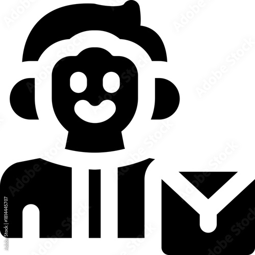 client glyph icon. Strong and solid vector icon for websites, mobile interfaces, presentations, and visual branding. High quality and easy to edit.