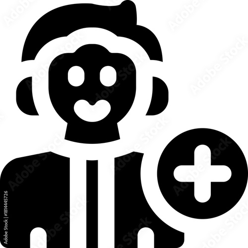 new employee glyph icon. Strong and solid vector icon for websites, mobile interfaces, presentations, and visual branding. High quality and easy to edit.