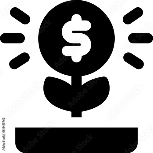 investment glyph icon. Strong and solid vector icon for websites, mobile interfaces, presentations, and visual branding. High quality and easy to edit.