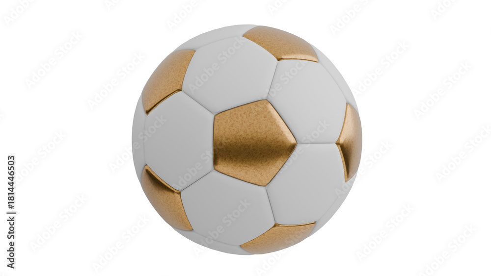 Fototapeta premium 3D Render a soccer ball with a gold stripe on it