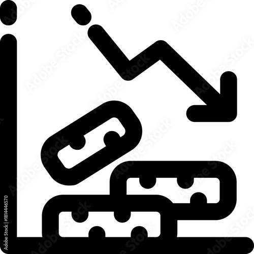 crisis line icon. Clean and minimalist vector icon for websites, mobile apps, presentations, and logos. Fully scalable and customizable for any project.