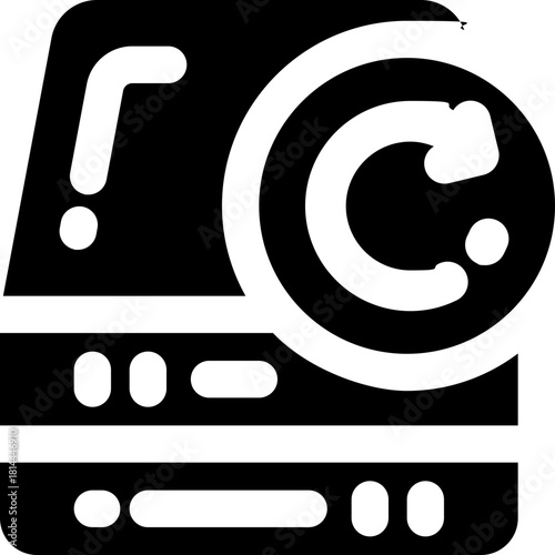 data recovery glyph icon. Strong and solid vector icon for websites, mobile interfaces, presentations, and visual branding. High quality and easy to edit.