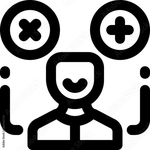 attitude line icon. Clean and minimalist vector icon for websites, mobile apps, presentations, and logos. Fully scalable and customizable for any project.