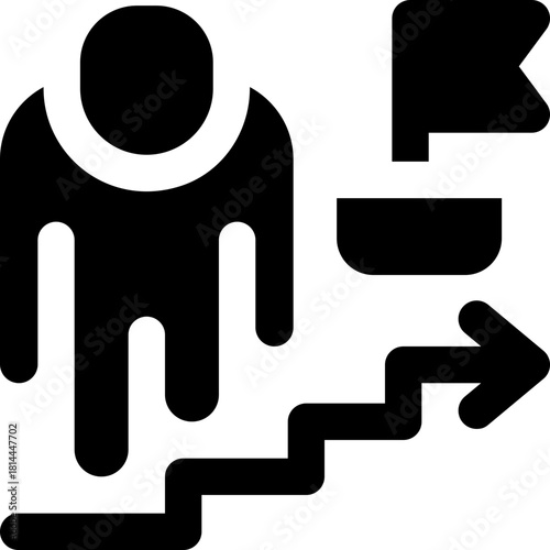 career path glyph icon. Strong and solid vector icon for websites, mobile interfaces, presentations, and visual branding. High quality and easy to edit.