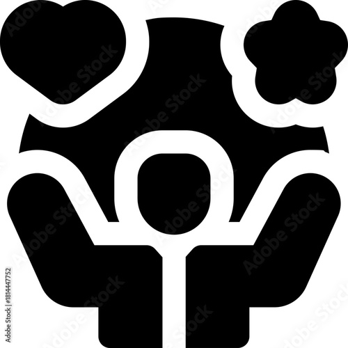 self esteem glyph icon. Strong and solid vector icon for websites, mobile interfaces, presentations, and visual branding. High quality and easy to edit.