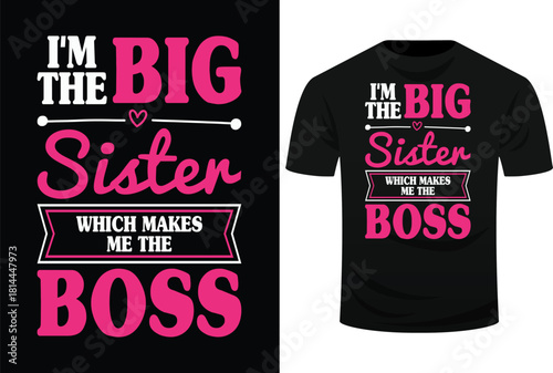 I'm The Big Sister Which Makes Me The Boss Girls Svg Design