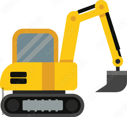 excavator on white background