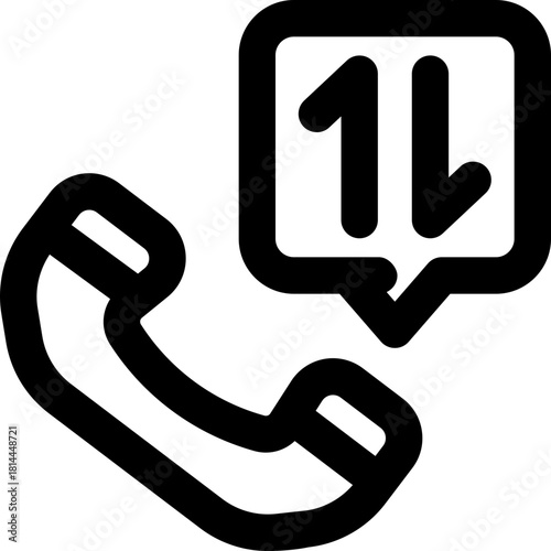 incoming call line icon. Clean and minimalist vector icon for websites, mobile apps, presentations, and logos. Fully scalable and customizable for any project.