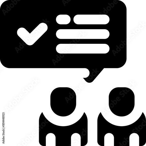 negotiation glyph icon. Strong and solid vector icon for websites, mobile interfaces, presentations, and visual branding. High quality and easy to edit.