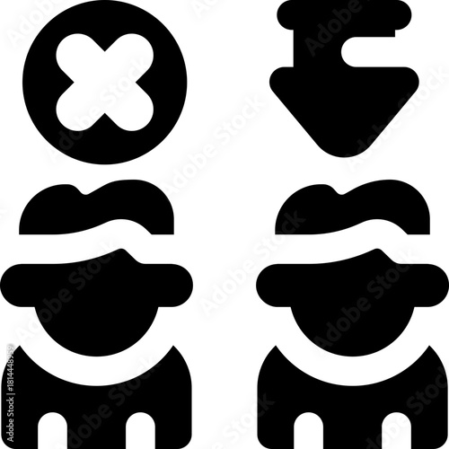 selecting glyph icon. Strong and solid vector icon for websites, mobile interfaces, presentations, and visual branding. High quality and easy to edit.