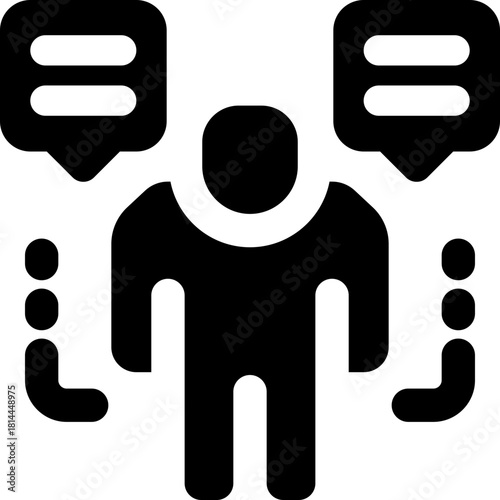 introduction glyph icon. Strong and solid vector icon for websites, mobile interfaces, presentations, and visual branding. High quality and easy to edit.