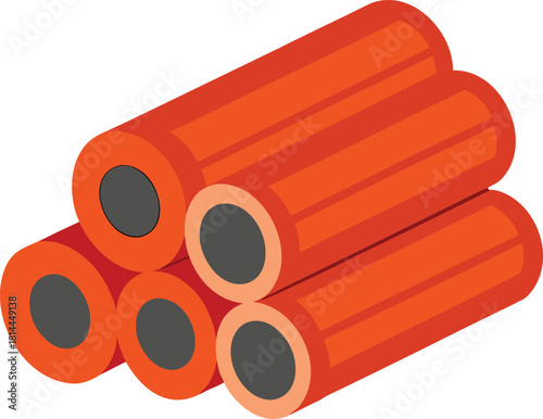 red bricks isolated on white