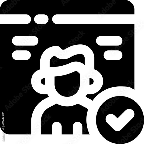 customer glyph icon. Strong and solid vector icon for websites, mobile interfaces, presentations, and visual branding. High quality and easy to edit.