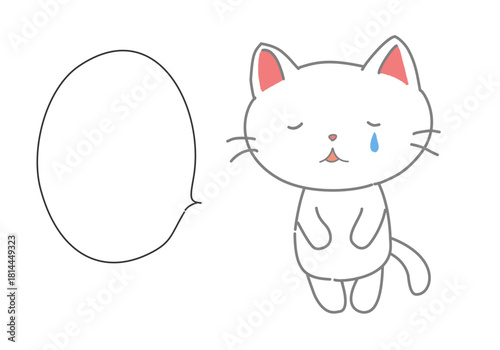 泣いている白猫 ベクター