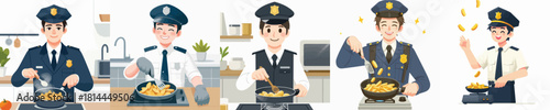 potato fried police vector