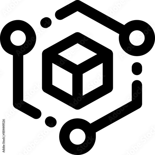 blockchain line icon. Clean and minimalist vector icon for websites, mobile apps, presentations, and logos. Fully scalable and customizable for any project.