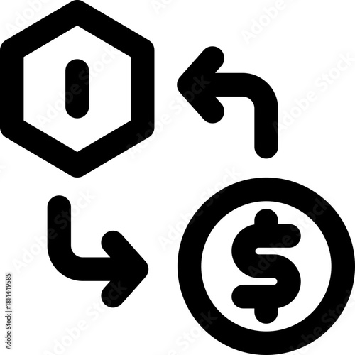 exchange line icon. Clean and minimalist vector icon for websites, mobile apps, presentations, and logos. Fully scalable and customizable for any project.