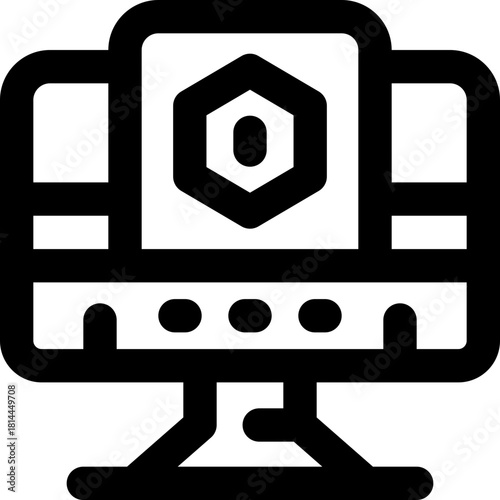 computer line icon. Clean and minimalist vector icon for websites, mobile apps, presentations, and logos. Fully scalable and customizable for any project.