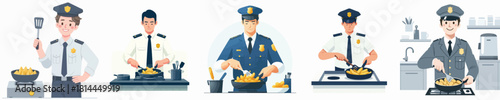potato fried police vector