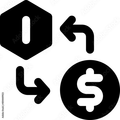 exchange glyph icon. Strong and solid vector icon for websites, mobile interfaces, presentations, and visual branding. High quality and easy to edit.