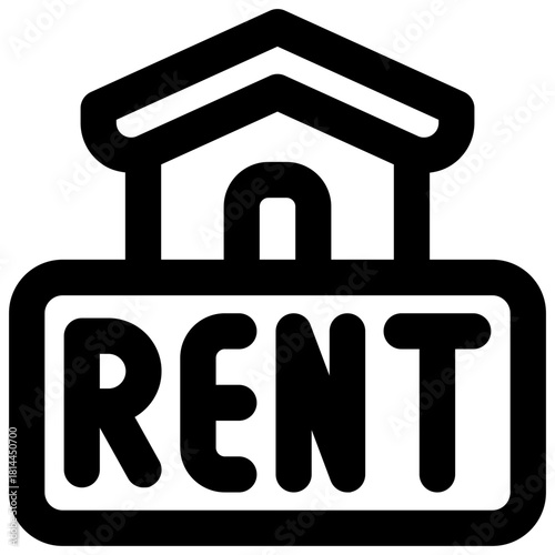 rent line icon. Clean and minimalist vector icon for websites, mobile apps, presentations, and logos. Fully scalable and customizable for any project.