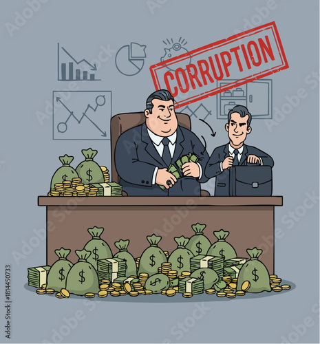 Ilustration of corruption at goverment