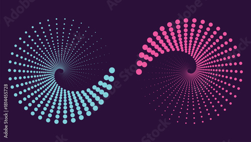 Twin Neon Spirals Radiating Energy in a Cosmic Dance