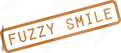 Cheerful Fuzzy Smile stamp text presented with a unique dotted outline graphic element