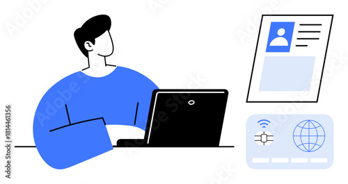 Digital identity verification concept. Digital identity management for authentication, secure access, and fraud prevention. Digital identity protects online accounts and sensitive data