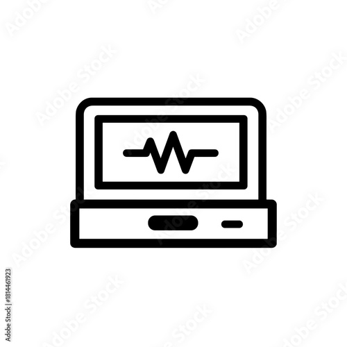 Cardiac monitor icon showing a simple heartbeat waveform on a rectangular screen