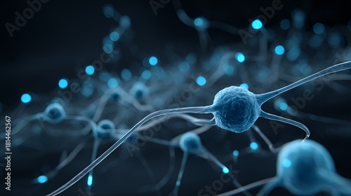 Glowing Neural Network with Synapses and Neurons – Perfect for AI, deep learning, biotechnology, medical tech, science