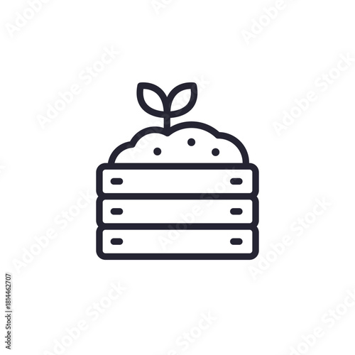 Compost line icon on white