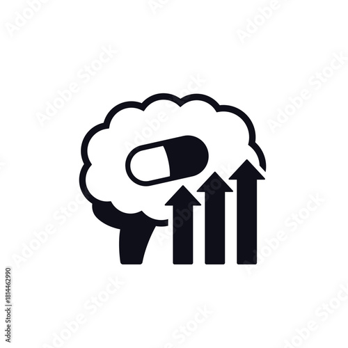 brain booster icon with a pill