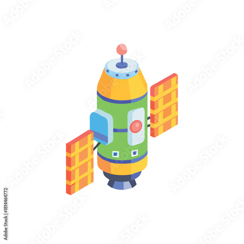 Colorful Space Station Module Illustration