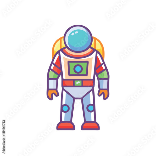 Colorful Space Suit Vector Illustration