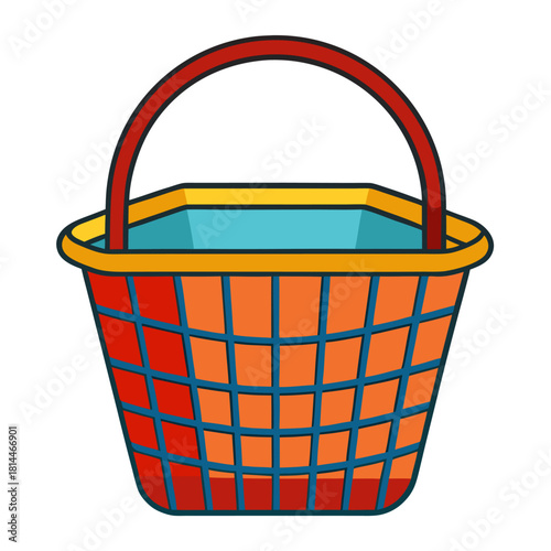Colorful Shopping Basket Vector