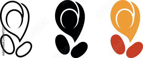 Stylized Coffee Bean Plant Design Vector Illustration Minimalist Coffee Shop Logo Branding Icon