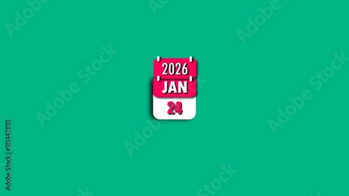 Professional calendar design for 24 January, and Clean minimal layout perfect for office planning, business scheduling, 