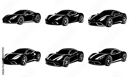 Sleek sports car collection ready to race! Dynamic automotive design evokes speed, luxury, and modern style, perfect for transportation and design projects