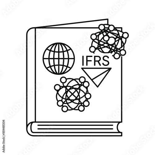 Illustration of ifrs book isolated on, representing international financial reporting standards