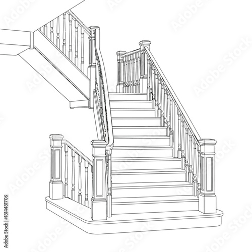 Ornate Wooden Staircase Drawing whisk 80623a69d78dd5792914a1d146b4a4d8dr