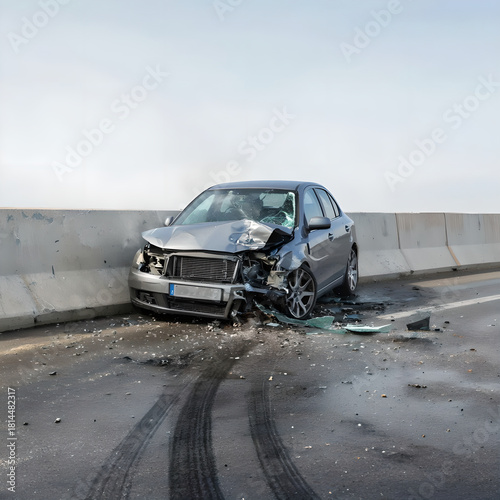 Single-Vehicle Guardrail Impact on Empty Highway