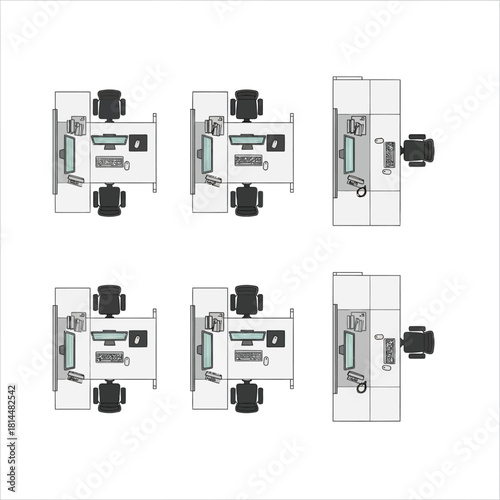 Office Cubicle Workstations Top View 476bd75201fefffb85c4b820f0566a48dr