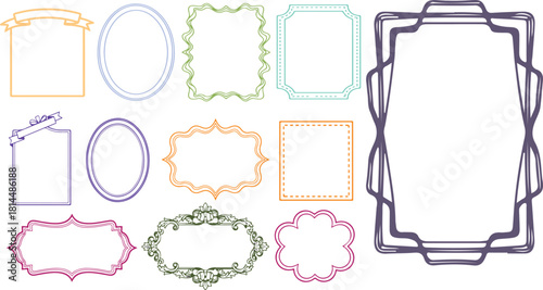 Collection of elegant vector frames and borders for various design projects