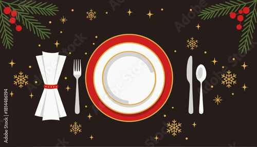 Elegant Christmas dinner 