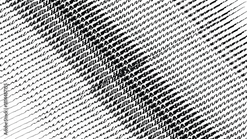 Abstract diagonal scribble line texture, black and white pattern