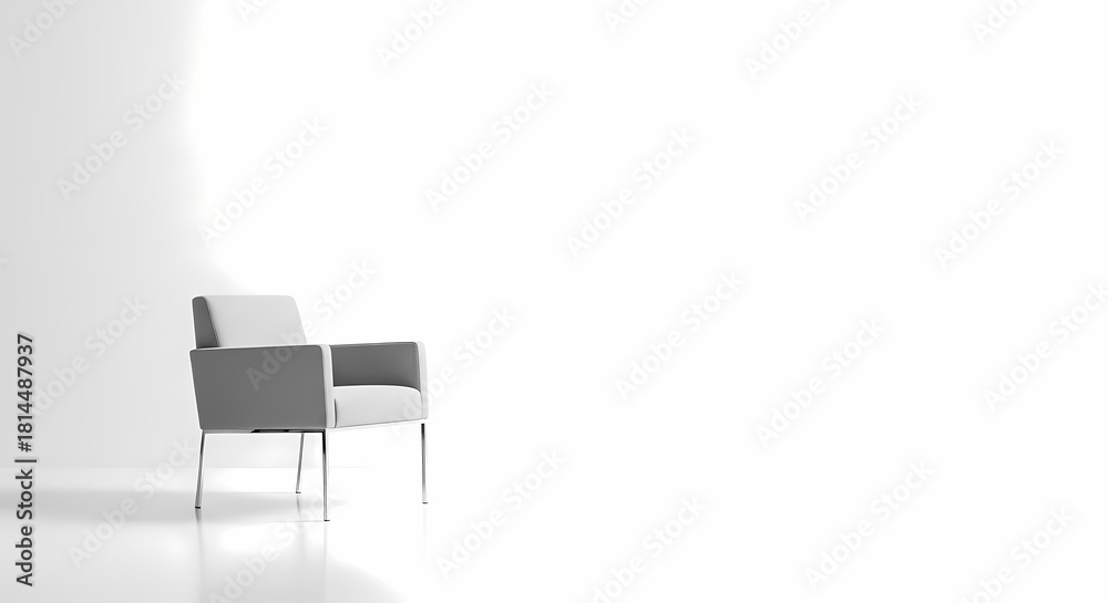 Fototapeta premium Sleek modern armchair with minimalist design, perfect for contemporary office spaces or stylish home interiors, a symbol of sophisticated relaxation