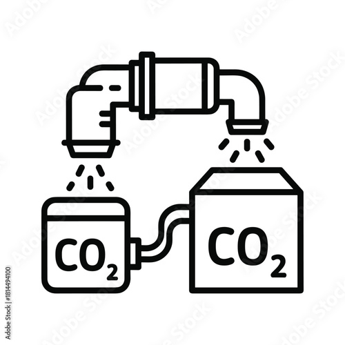 Carbon capture concept icon isolated on technology to remove co2 from the atmosphere