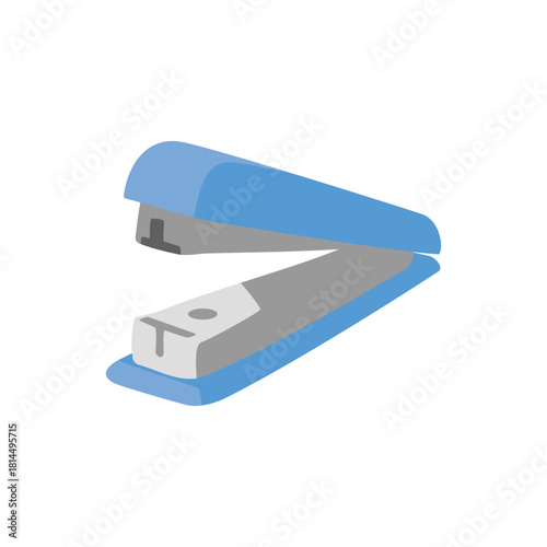 Illustration of a Blue and Gray Stapler